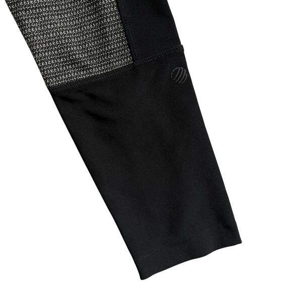 MPG Womens Black Grey Athletic Leggings Mesh Insets Size Medium Activewear - Picture 4 of 6